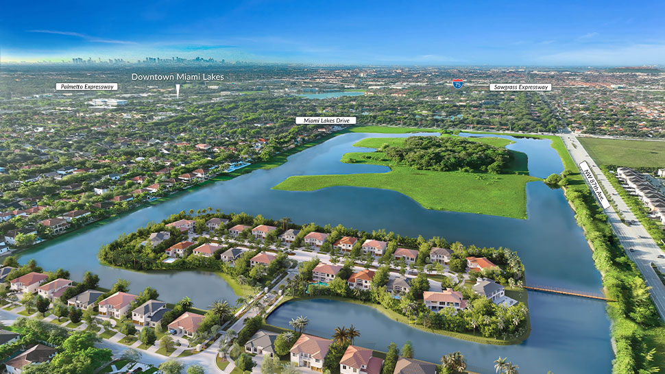 Ariel View Of Finalized Neighborhood in Miami Lakes