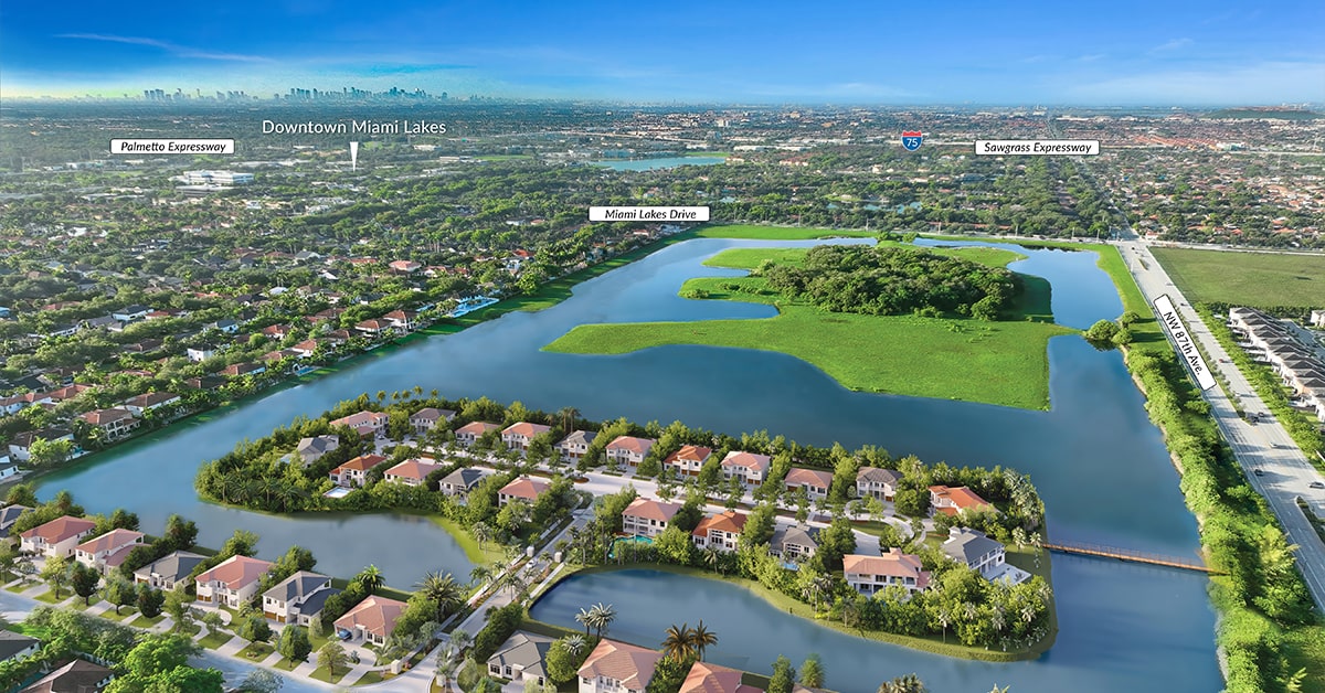 aerial of the Miami Lakes Florida Area